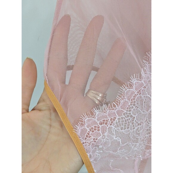 VS Very Sexy V wire Thong Teddy Bodysuit Angel Baby Pink Lace Sz S Cosplay - Picture 4 of 10